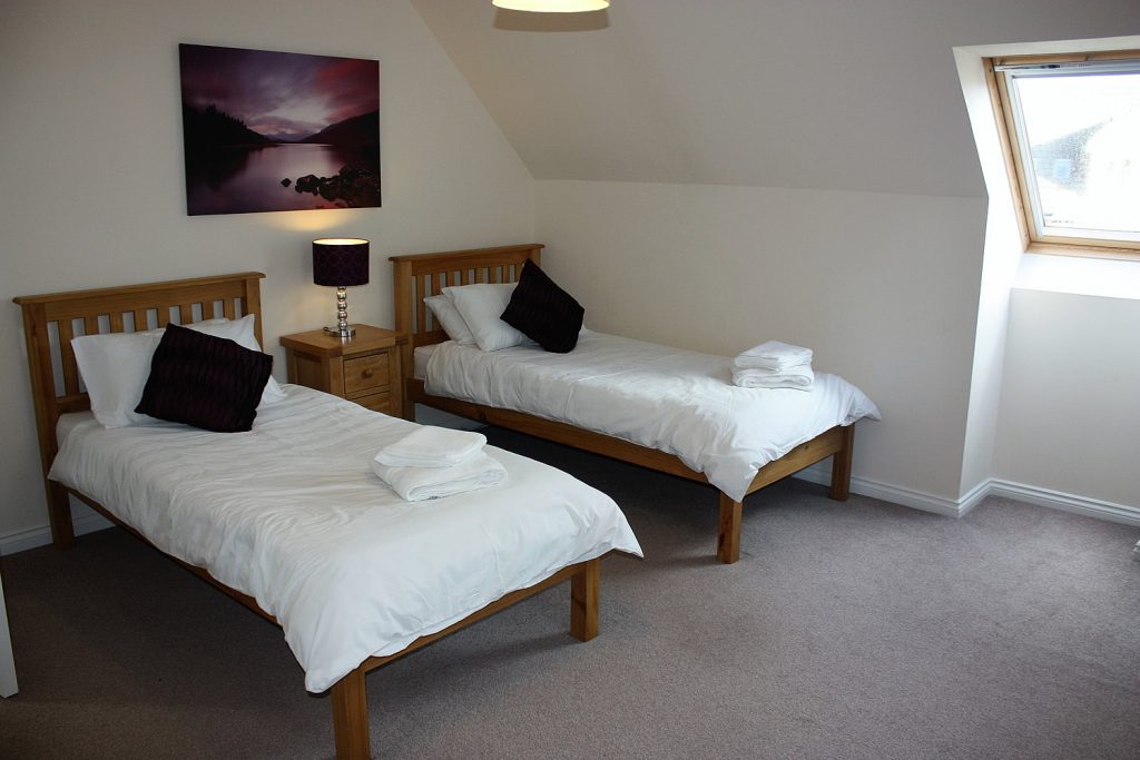 The twin room at Jamieson House, Self-catering accommodation, Aviemore, Scotland